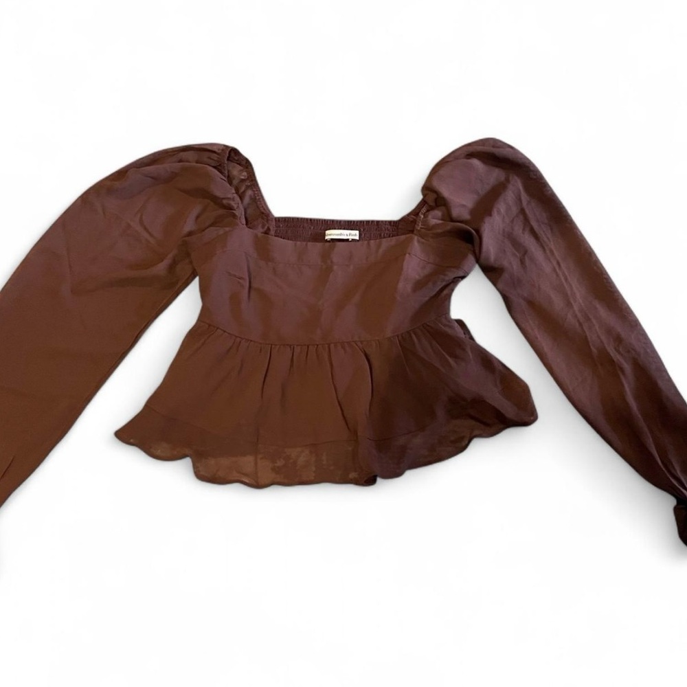 Abercombie & Fitch Brown Women's Peasant Top